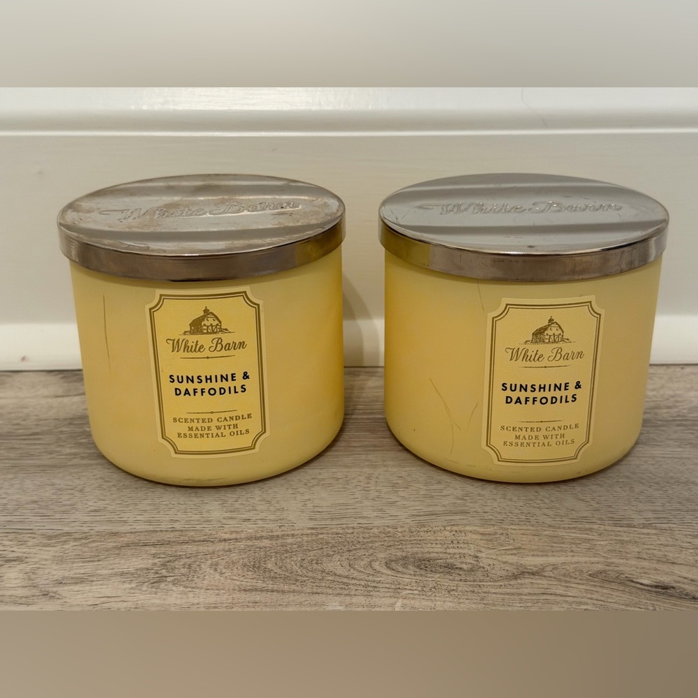 NEW Bath & Body Works White Barn SUNSHINE & DAFFODILS 3-Wick Candle RETIRED RARE